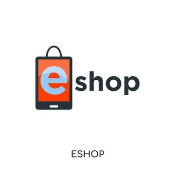 Eshop logo isolated on white background for your web, mobile and app design Stock Illustration