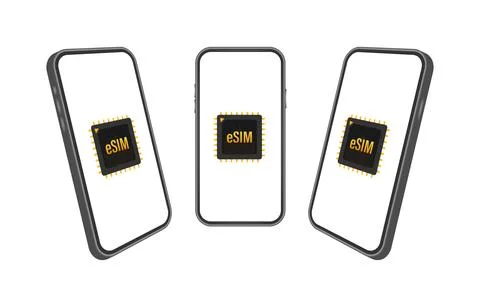 ESIM card chip sign. Embedded SIM concept. New mobile communication technology イラスト素材