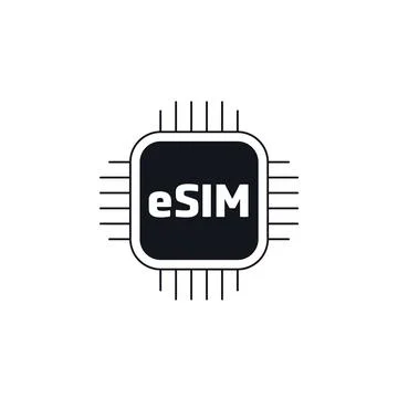 ESIM card icon, Embedded Subscriber Identification Module Stock Illustration