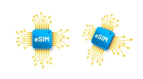 ESIM chip technology. Stock Illustration