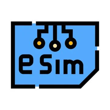 Esim digital virtual mobile phone card icon technology 스톡 일러스트