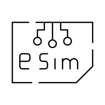 Esim electronic digital embedded sim card technology icon Stock Illustration