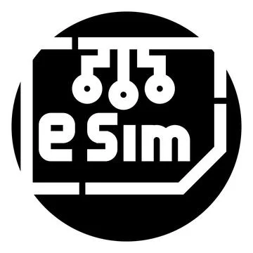 Esim electronic digital sim card technology concept 库存插图
