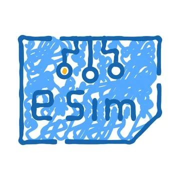 Esim embedded sim card digital telecommunication technology Stock Illustration