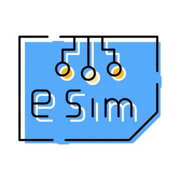 Esim embedded sim card providing digital connectivity Stock Illustration