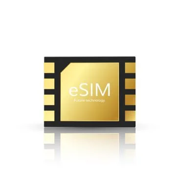 ESIM modern and tetechnology of future. Embedded SIM card icon symbol concept Stock Illustration