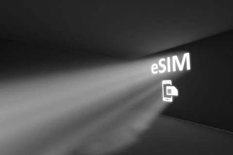 ESIM rays volume light concept 3d illustration Stock Illustration