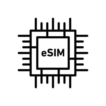 ESIM Technology Icon Perfect for Mobile and Telecommunications Stock Illustration