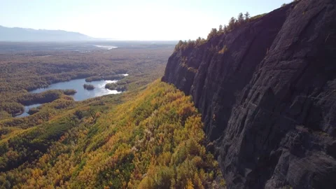 Eska coal cliffs into the sun Video stock 161859387