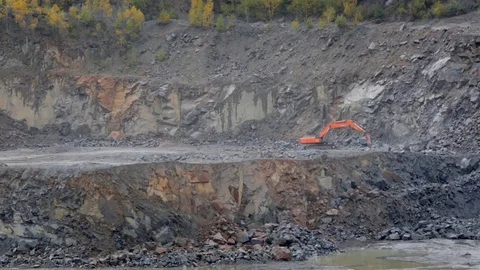 Eskavator in career Stock Footage 124911853