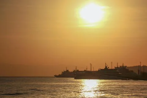 Eskihisar sunset Stock Photos