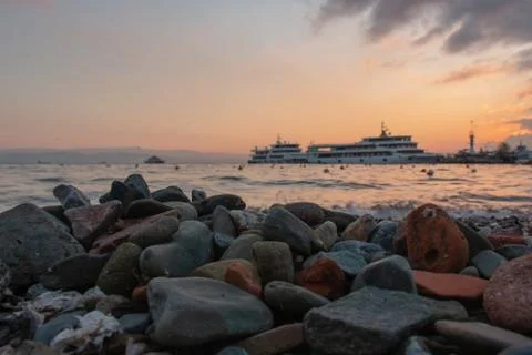 Eskihisar sunset Stock Photos