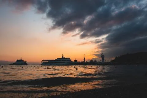 Eskihisar sunset Stock Photos