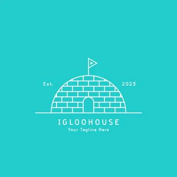 Eskimo igloo house ice cold logo design illustration. Illustrazione stock