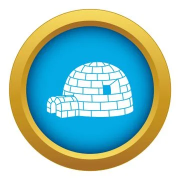 Eskimo igloo icon blue isolated Stock Illustration