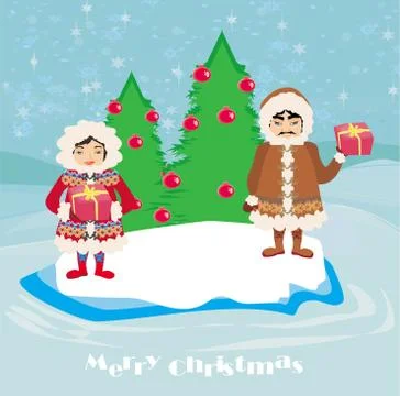 Eskimos holidays Stock Illustration