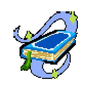 Esoteric alchemy book pixel art vector illustration Stock Illustration
