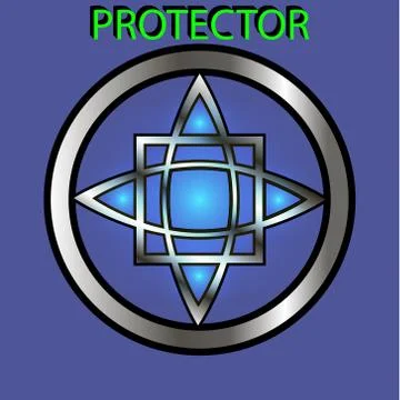 Esoteric, alchemy, sacred geometry, magic amulet, mystical forms. Illustrazione stock