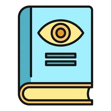 Esoteric book with eye symbol representing knowledge Illustrazione stock