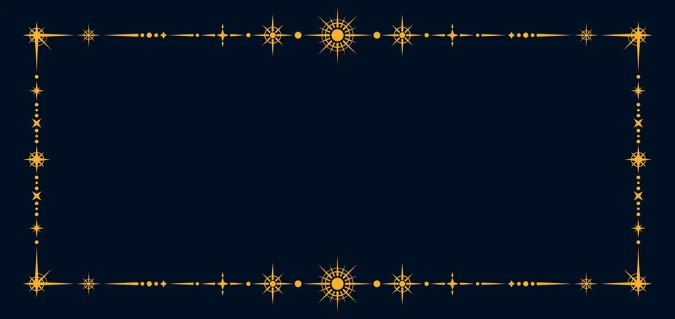 Esoteric celestial frame or magic background Stock Illustration