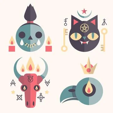 Esoteric elements collection 库存插图