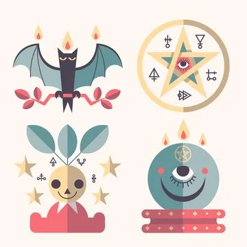 Esoteric elements collection Stock Illustration