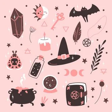 Esoteric elements collection 库存插图