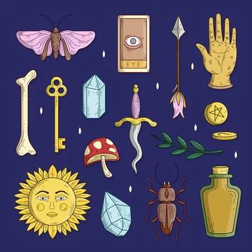 Esoteric elements collection Stock Illustration