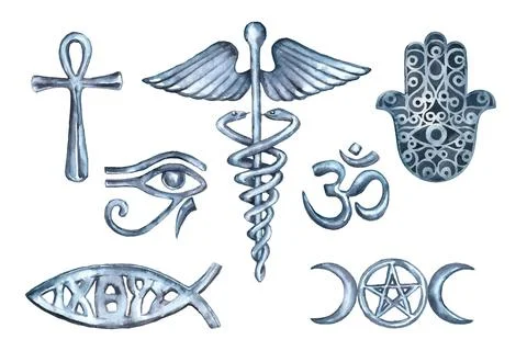 Esoteric elements collection 库存插图