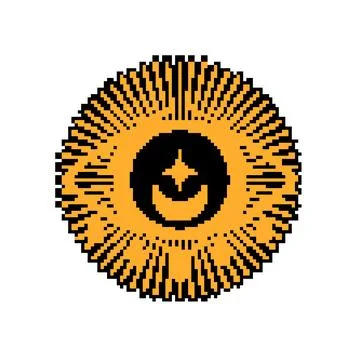 Esoteric eye symbol with sun rays and moon Stock Illustration
