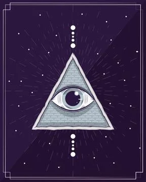 Esoteric eye in triangle 스톡 일러스트
