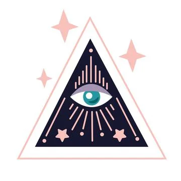 Esoteric eye in triangle Illustrazione stock