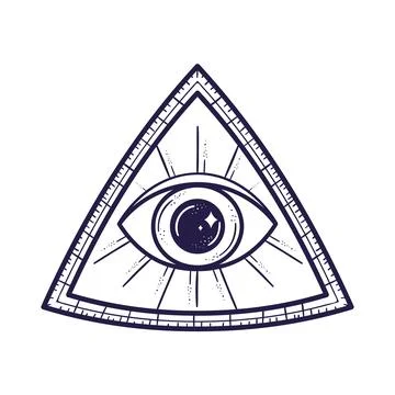 Esoteric eye in triangle 스톡 일러스트
