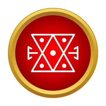 Esoteric geometric alchemy symbol button illustration Stock-Illustration