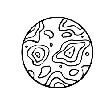Esoteric planet symbol. Celestial signs. Vector illustration in hand drawn style Stock Illustration