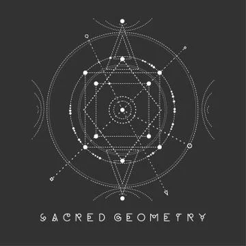 Esoteric sacred geometry vector on black background Stock Illustration