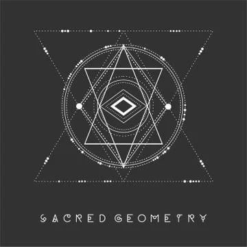 Esoteric sacred geometry vector on black background Stock Illustration