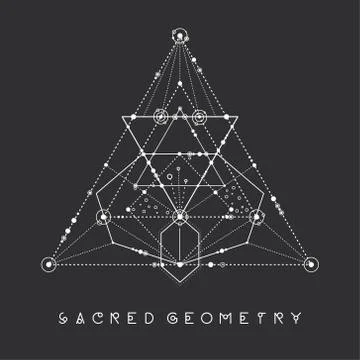 Esoteric sacred geometry vector on black background Stock Illustration