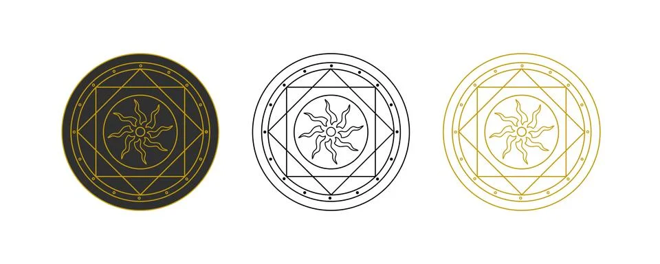 Esoteric sign with the sun Illustrazione stock