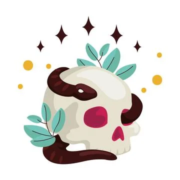 Esoteric skull with snake Stock-Illustration