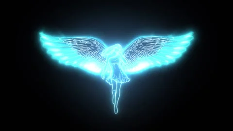Esoteric symbol of an angel in a 3D animation Stock Footage 238966420