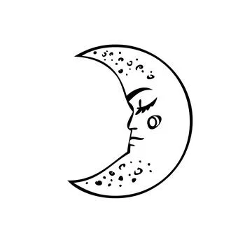 Esoteric symbol of the moon. Celestial signs. Vector illustration. Stock Illustration
