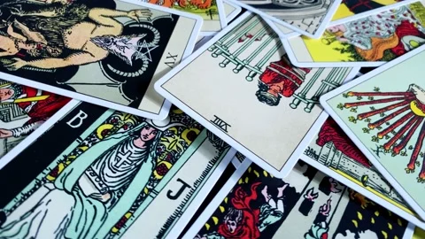 Esoteric taro cards background. Stock Footage 232865495