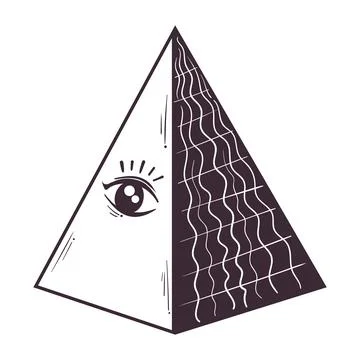 Esoteric triangle with eye 스톡 일러스트