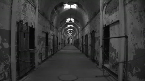 ESP no zoom cell blocks fx bandw Stock Footage 96810