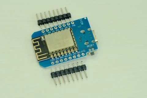 ESP8266 NodeMCU microcontroller isolated on a white background Stock Photos