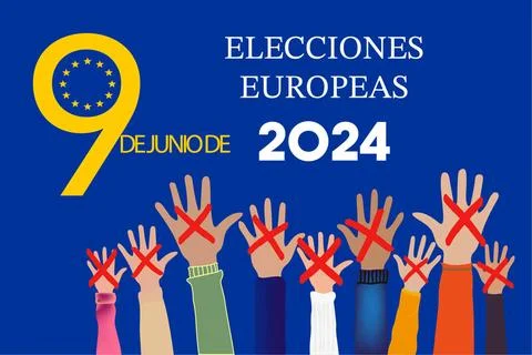 Espania ELECCIONES EUROPEAS. European elections 2024 in language Spain. Pe... Stock Photos