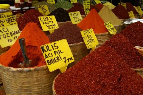Especias. Bazar Egipcio.Estambul.Turquia. Stock Photos