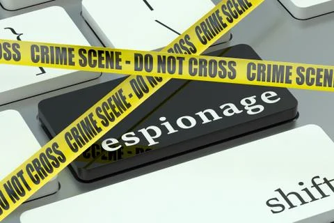 Espionage concept on the computer keyboard Stock Illustration