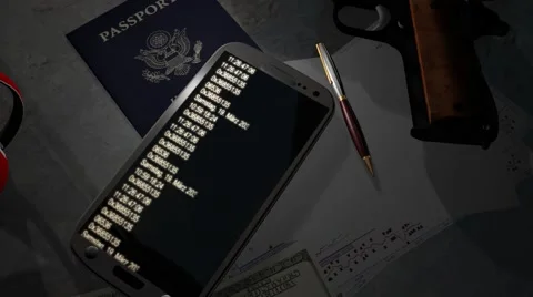 Espionage program scans smartphone - 4k Ultra HD Video stock 41753165